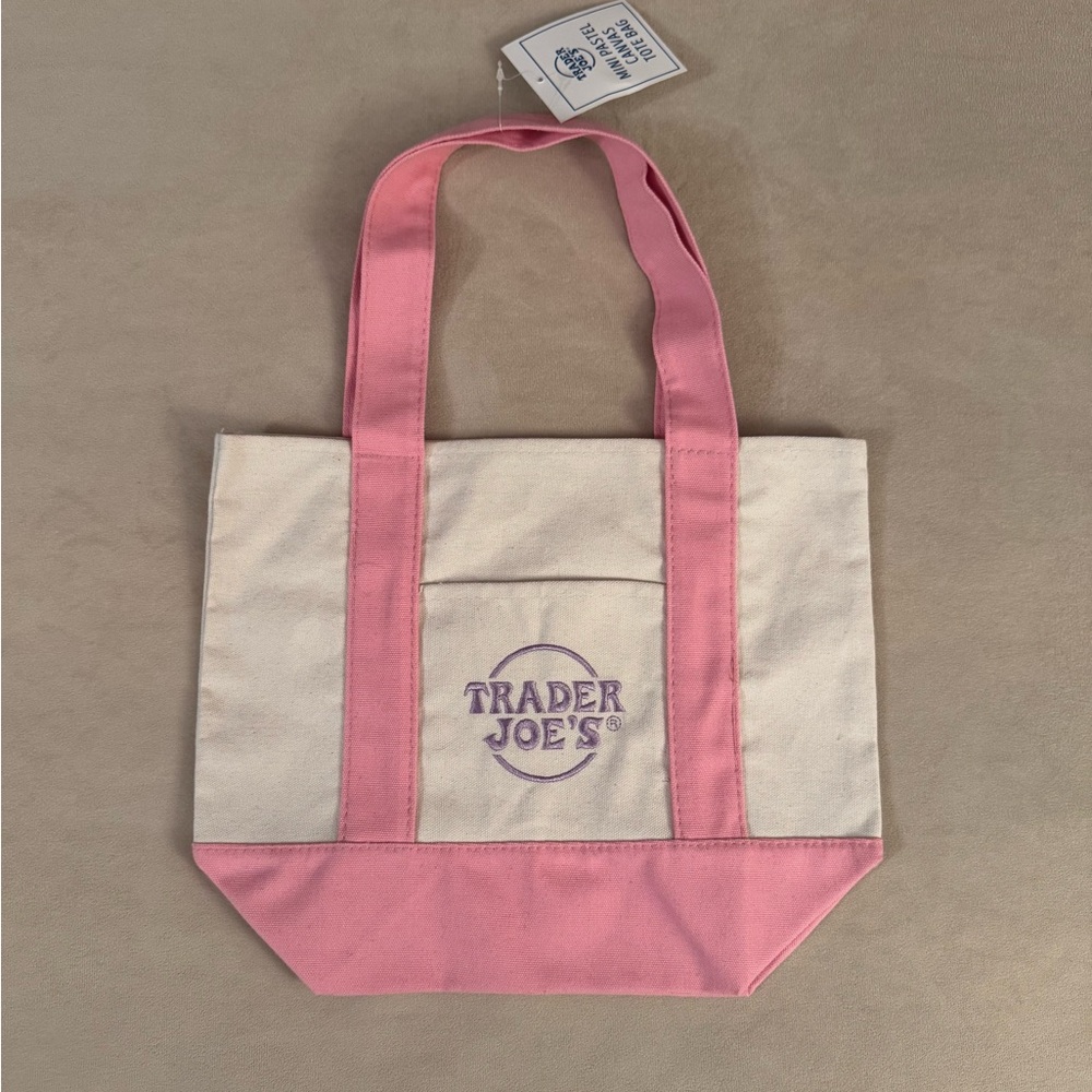 Trader Joe’s Pink Canvas Mini Tote NWT